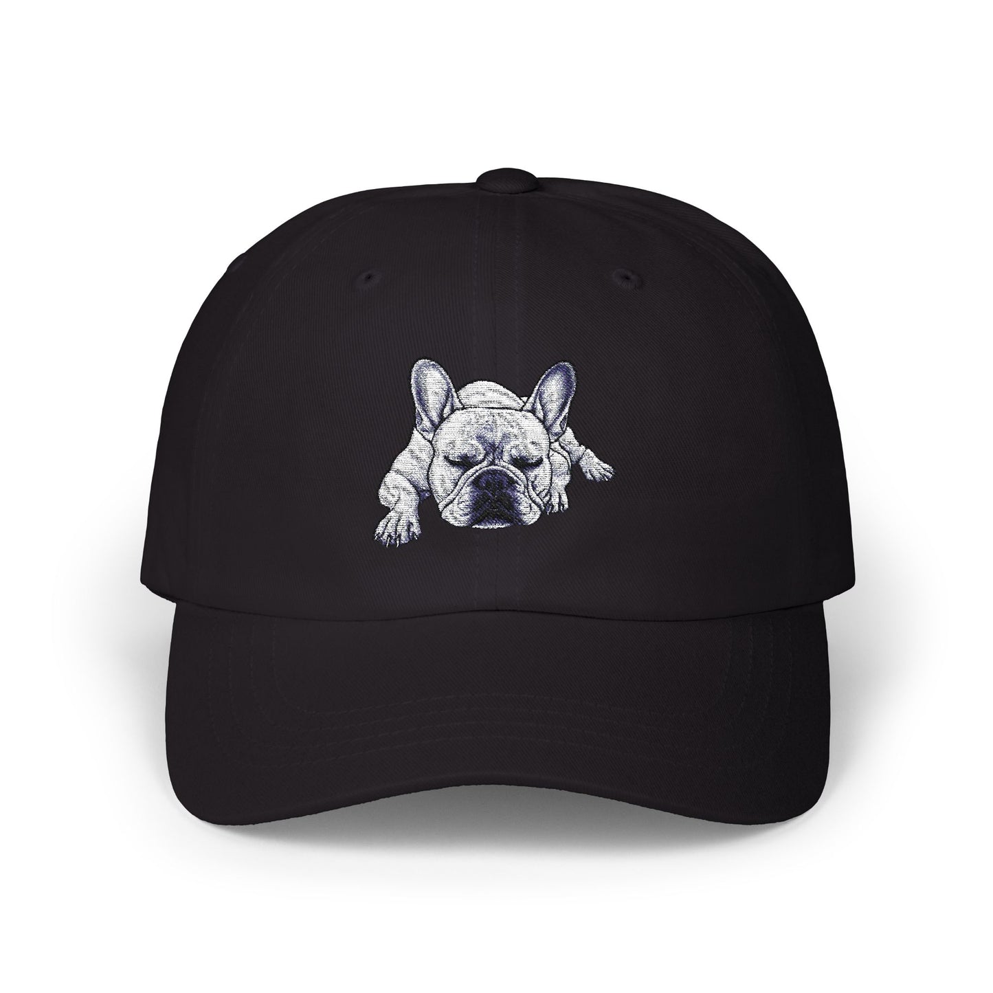 BASK EMBROIDERED HAT | SLEEPING ANIMALS | FRENCHIE | BLACK