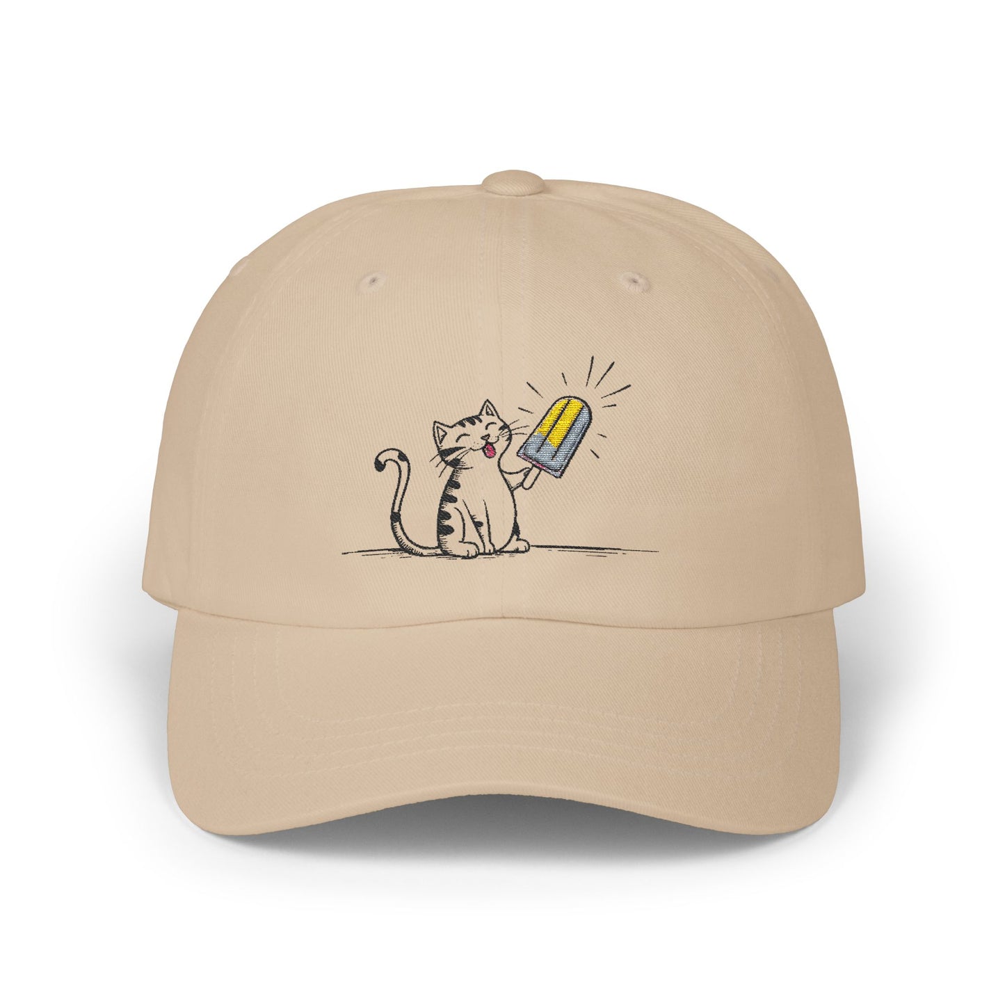 BASK EMBROIDERED DAD CAP | POPSICLE CAT | STONE