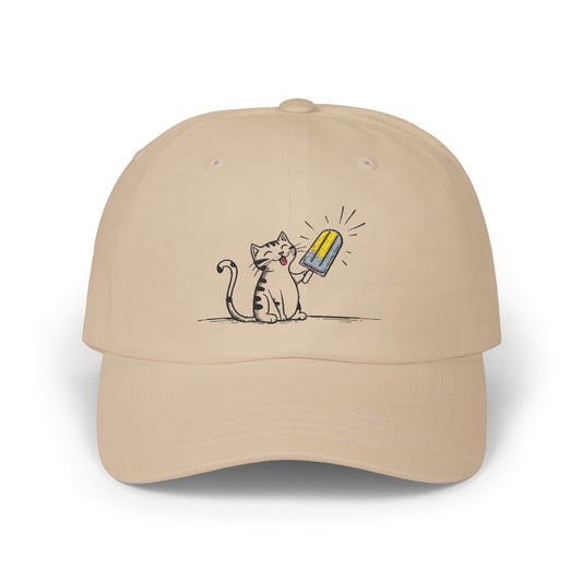 BASK EMBROIDERED DAD CAP | POPSICLE CAT | STONE