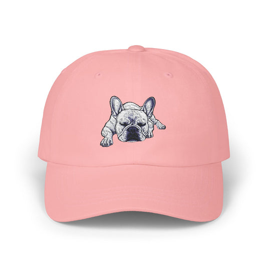 BASK EMBROIDERED HAT | SLEEPING ANIMALS | FRENCHIE | PINK