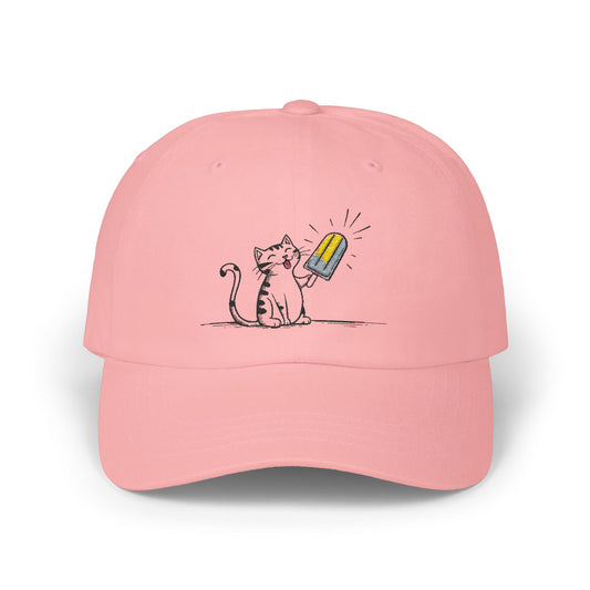 BASK EMBROIDERED DAD CAP | POPSICLE CAT | PINK